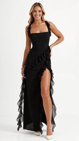 Selin | Elegantes Abend-Maxikleid – Schwarz
