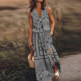 Lorna – Stilvolles ärmelloses Maxikleid – Grau