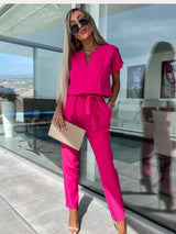 Abesch - Damen Jumpsuit – Rosenrot