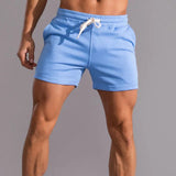 Leonel | Herren Jogger Shorts mit Kordelzug und Taschen – Blau