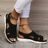 Ergonomische Damen-Sandalen mit atmungsaktivem Material – Schwarz