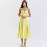 Tivelle – Elegantes Kleid im Korsettstil – Hellgelb