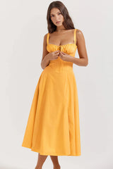 Tivelle – Elegantes Kleid im Korsettstil – Gelb
