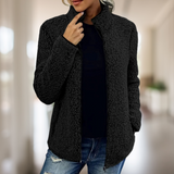 Katie – Hochwertige Fleecejacke mit Reißverschluss – Schwarz