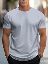 T-Shirt Basic Herren Rundhals Kurzarm – Grau
