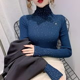 Eulalia | Polo-Shirt mit Diamantverzierung – (Diamant) Blau