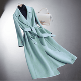 Handgefertigter Premium Damen Kaschmirmantel – Hellblau