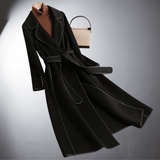 Handgefertigter Premium Damen Kaschmirmantel – Schwarz