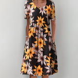 Abilene | Elegantes Blumenkleid – Orange