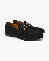 Elias | Lässig Herren-Loafer aus Wildleder mit edlem Metall-Detail – Schwarz