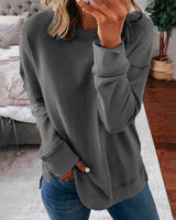 Klassisches damen-sweatshirt – weich und bequem – Dunkelgrau