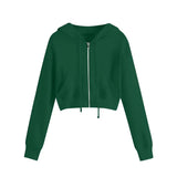 Tahlia | Stylischer Shorty Hoodi – Dunkelgrün