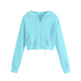 Tahlia | Stylischer Shorty Hoodi – Hellblau
