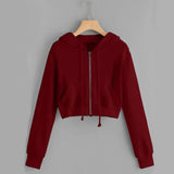 Tahlia | Stylischer Shorty Hoodi – Burgund