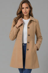 Taillierter A-Linien-Mantel - Cecile – Khaki