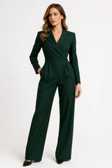 Taillierter Blazer-Jumpsuit Mit Weitem Bein - Luisa – Grün