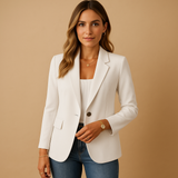 Taillierter Blazer Mit Dehnkomfort - Alexandra – Weiß