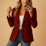Taillierter Blazer Mit Dehnkomfort - Alexandra – Weinrot