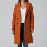 Taillierter Langer Mantel - Leni – Orange