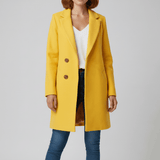 Taillierter Langer Mantel - Leni – Gelb