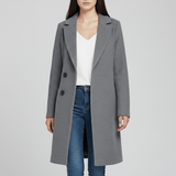 Taillierter Langer Mantel - Leni – Grau