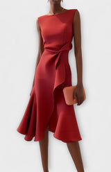 Tailliertes Abendkleid Mit Faltendetails - Karla – Rot