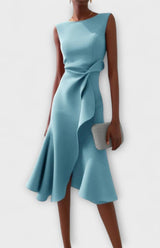 Tailliertes Abendkleid Mit Faltendetails - Karla – Hellblau