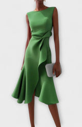 Tailliertes Abendkleid Mit Faltendetails - Karla – Grün