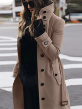 Tanya | Langer wasserdichter Trenchcoat – Beige