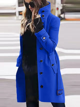 Tanya | Langer wasserdichter Trenchcoat – Blau