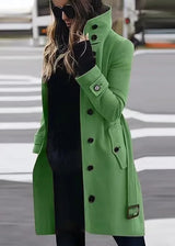 Tanya | Langer wasserdichter Trenchcoat – Grün