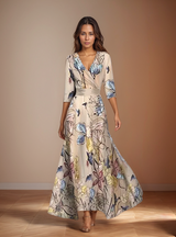 Adèle – Fließendes Minikleid mit modernem Schößchen – Champagner