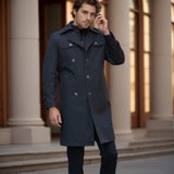 Empire Gentleman™ Mantel aus Hochwertiger Kaschmirmischung Mit Innenfutter / Für Männer, die Bei Jedem Schritt Kraft Ausstrahlen! – Schwarz