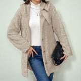 Winterfeld™ Long Fit Fleece Mantel / Komfort und Charme an den Kältesten Tagen! – Beige