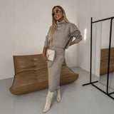 Winter Harmonie™ Grobstrick-Set mit Oversize-Bluse und Midirock / Die Schönheit des Winters in ihrer reinsten Form! – Kamel
