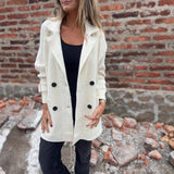 FrostLine Eleganz™ Jacke aus Hochwertiger Gekämmter Wolle mit Gerippten Ärmeln und Eleganten Schnallen / Die Perfekte Balance Zwischen Modernität, Komfort und Zeitlosem Stil! – Weiß
