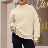 SoftLayer - Sweatshirt aus Hochwertigem, Dickem Strick mit Modernem Stehkragen! – Aprikose