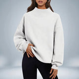 SoftLayer - Sweatshirt aus Hochwertigem, Dickem Strick mit Modernem Stehkragen! – Weiß