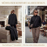 SoftLayer - Sweatshirt aus Hochwertigem, Dickem Strick mit Modernem Stehkragen! – Schwarz