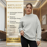 SoftLayer - Sweatshirt aus Hochwertigem, Dickem Strick mit Modernem Stehkragen! – Hellgrau