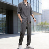 Jonas™ Set mit 3/4-Arm-Hemd und Hose mit Eingrifftaschen – Grau