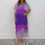 Doha™ Voile-Kleid-Set mit Schleier-Effekt und Kimonoärmeln – Lila