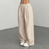 Sara™ Weite Hose aus Premium-Strick mit Struktur – Beige