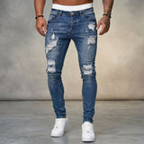 Axel™ Jeans aus Premium-Denim mit Used-Waschung – Blau