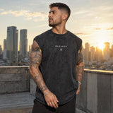 Los Angeles™ Tanktop in Washed-Farbtönen mit minimalistischem Print – Schwarz