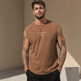 Los Angeles™ Tanktop in Washed-Farbtönen mit minimalistischem Print – Braun