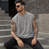 Los Angeles™ Tanktop in Washed-Farbtönen mit minimalistischem Print – Grau