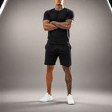 Bryan™ Basic-T-Shirt- und Shorts-Set mit Seitentaschen – Schwarz