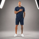 Bryan™ Basic-T-Shirt- und Shorts-Set mit Seitentaschen – Dunkelblau