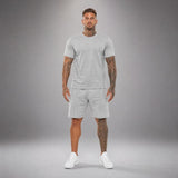 Bryan™ Basic-T-Shirt- und Shorts-Set mit Seitentaschen – Hellgrau